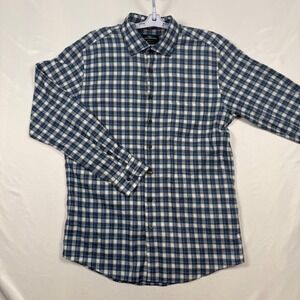 Rodd & Gunn Mens Medium Sports Fit Plaid Button Down Shirt Blue White  Italy